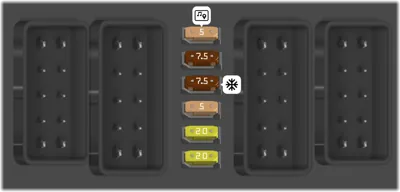 Diagramme de fusibles BMW 4 Series 2023 Boîtier de fusibles du contrôleur de domaine de carrosserie (BCP)