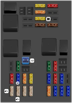 2007 Ford Mondeo fuse box diagram Rear fuse box (state)