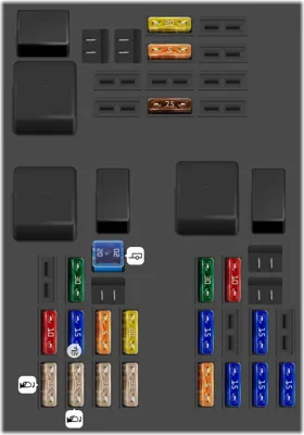 2009 Ford Mondeo fuse box diagram Rear fuse box (state)