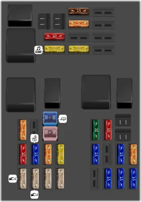 2012 Ford Mondeo fuse box diagram Rear fuse box (state)