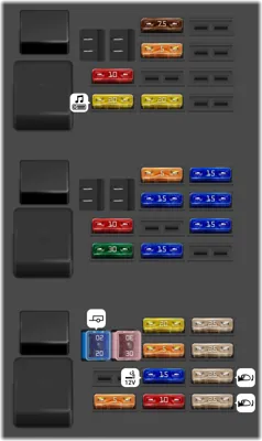 2013 Ford Mondeo fuse box diagram Rear fuse box (4-door and 5-door)