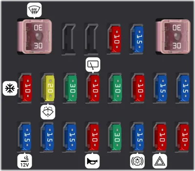 1999 Mazda Bongo fuse box diagram Passenger compartment fuse box B