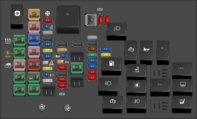 2009 Hatchback Mazda MAZDA6 Air conditioning fuse - StartMyCar