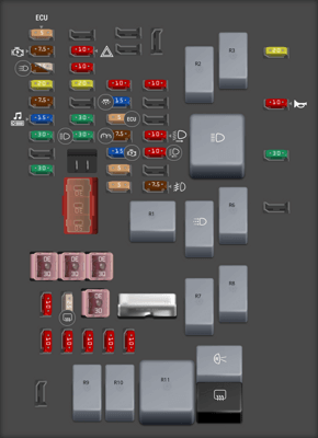 2014 Hybrid Toyota Yaris Headlight fuse - StartMyCar