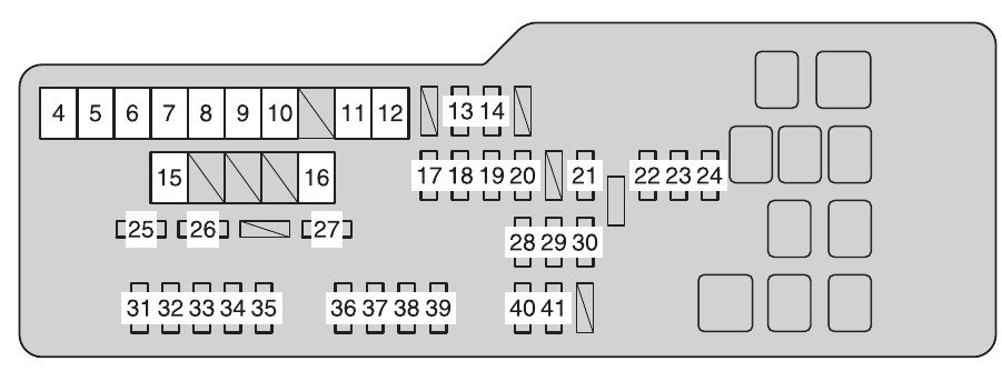 2010 Toyota Camry 2.5-L-4-Cylinder-(2ar-Fe)-Engine fuse box diagram