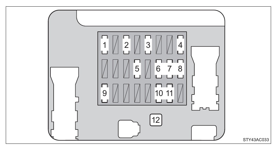 2012 Toyota FJ Cruiser fuse box diagram StartMyCar